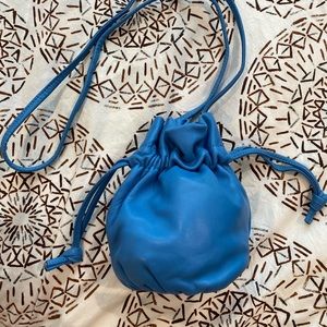 NWT Jcrew blue leather mini bucket bag crossbody